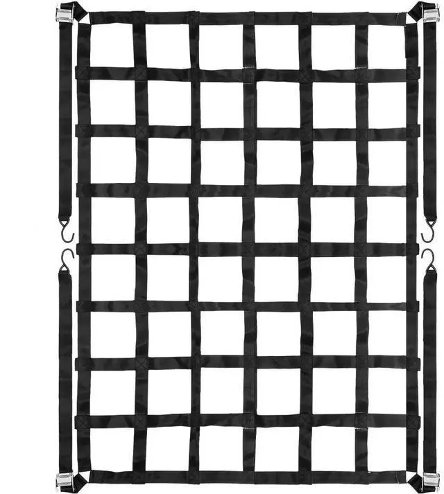 Alt view image 2 of 8 - VEVOR Truck Bed Cargo Net 3.5x4.1ft Truck Cargo Net Zinc Plate 4 S-hook Straps Hot