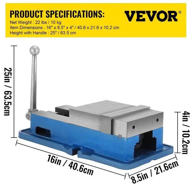 Alt view image 8 of 8 - VEVOR 6" Vises General-purpose Drill Press Vise With Stationary Base Hand Tools