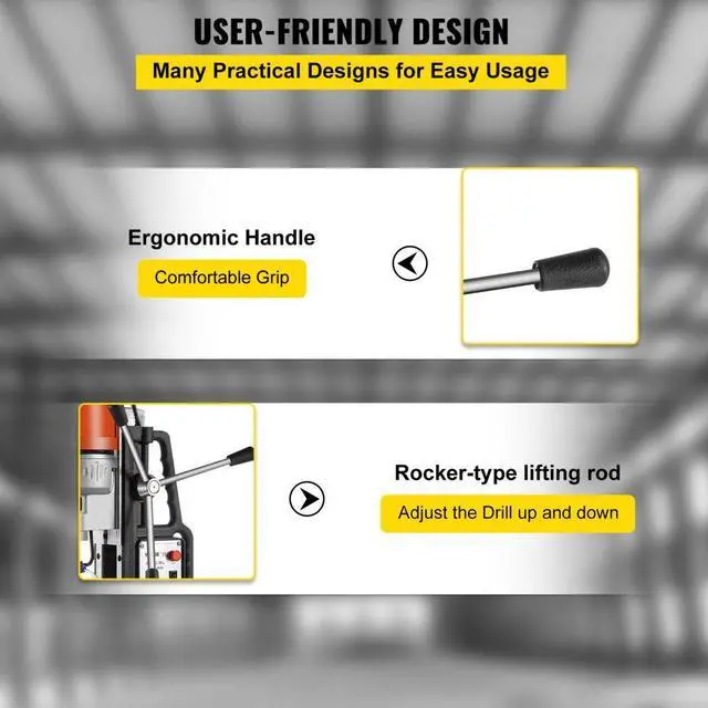 Alt view image 7 of 8 - VEVOR Md50 Magnetic Drill Press Set Annular Cutter Kit Mag Drill & 7 Pcs 2" Hss Cutter