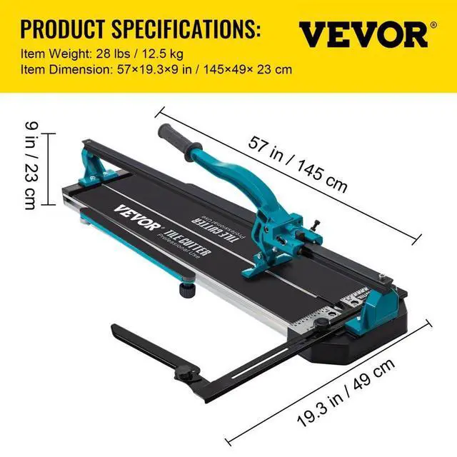 Alt view image 8 of 8 - VEVOR 47" Manual Tile Cutter Cutting Machine 1200mm For Large Tile Porcelain Steel