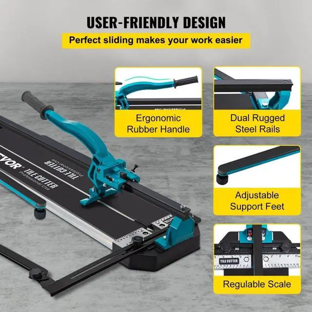 Alt view image 7 of 8 - VEVOR 47" Manual Tile Cutter Cutting Machine 1200mm For Large Tile Porcelain Steel