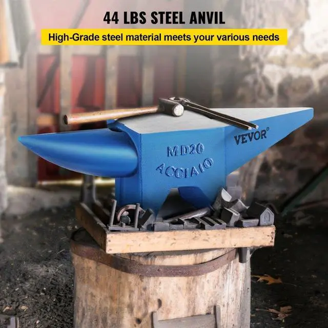 Alt view image 3 of 8 - VEVOR 44 Lb Blacksmith Anvil Steel Anvil 20kg Solid Heat Treated Round Horn Metal Work