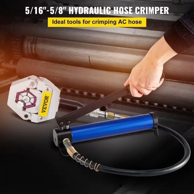 Alt view image 3 of 8 - Split Hydraulic A/c Hose Crimper Kit Crimping Set Hose Fittings W/ Aluminum Pump