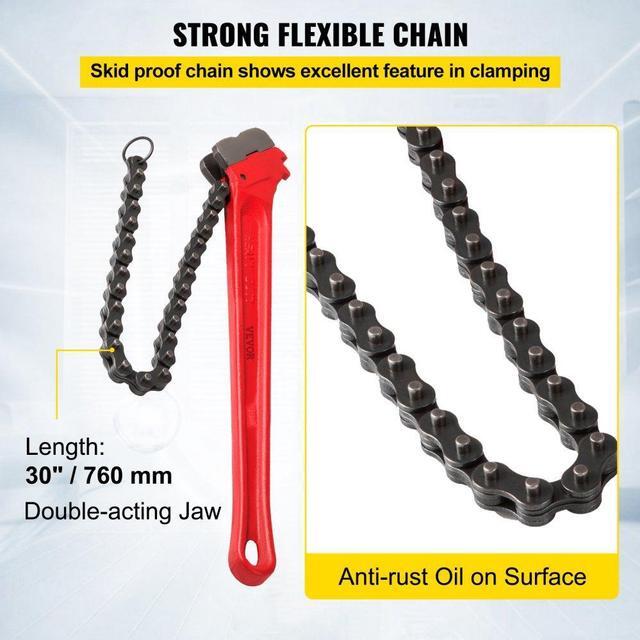 Alt view image 5 of 8 - Pipe Wrench Ratchet Chain Wrench 36" Handle With 30" Chain Up To 7.5" Pipe
