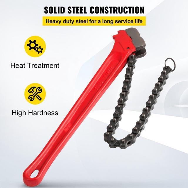 Alt view image 6 of 8 - Pipe Wrench Ratchet Chain Wrench 36" Handle With 30" Chain Up To 7.5" Pipe