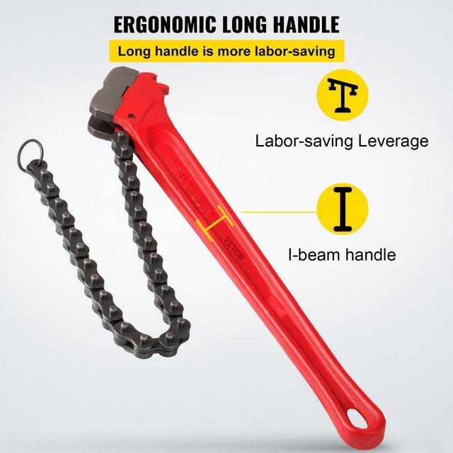 Alt view image 7 of 8 - Pipe Wrench Ratchet Chain Wrench 36" Handle With 30" Chain Up To 7.5" Pipe