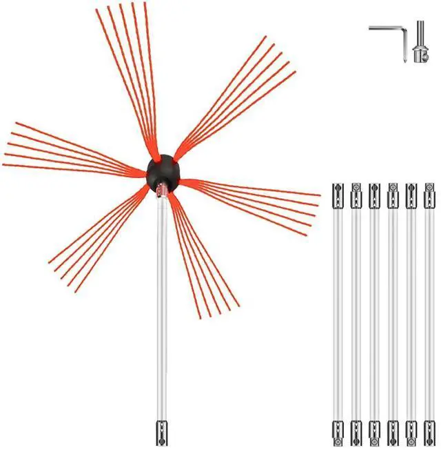 Alt view image 2 of 8 - Chimney Sweeping Brush Rotary Chimney Brush 275 Inch Chimney Brush Kit 7 Rods