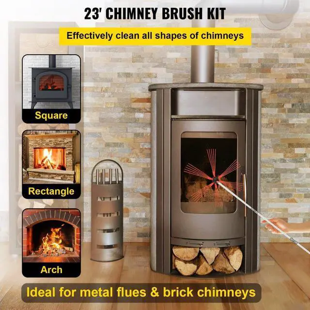 Alt view image 3 of 8 - Chimney Sweeping Brush Rotary Chimney Brush 275 Inch Chimney Brush Kit 7 Rods