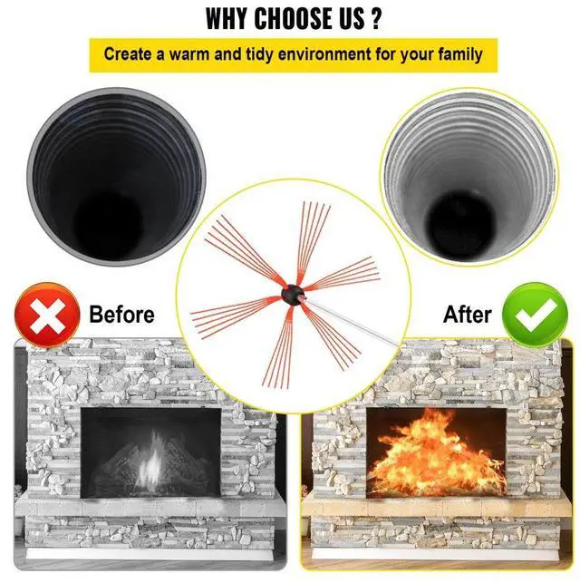 Alt view image 7 of 8 - Chimney Sweeping Brush Rotary Chimney Brush 275 Inch Chimney Brush Kit 7 Rods