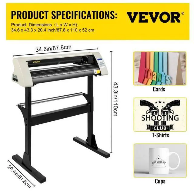 Alt view image 8 of 8 - VEVOR 28" Cutter Vinyl Cutter / Plotter, Sign Cutting Machine W/software + Supplies