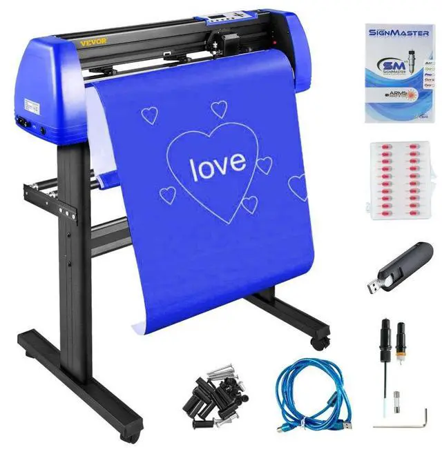 Alt view image 2 of 8 - VEVOR 28" Vinyl Cutter/Plotter Sign Cutting Machine Software 20Blades LCD Black