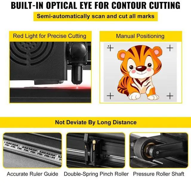 Alt view image 4 of 8 - VEVOR 53" Vinyl Cutter Plotter Sign Cutting Machine Optical Eye Signmaster
