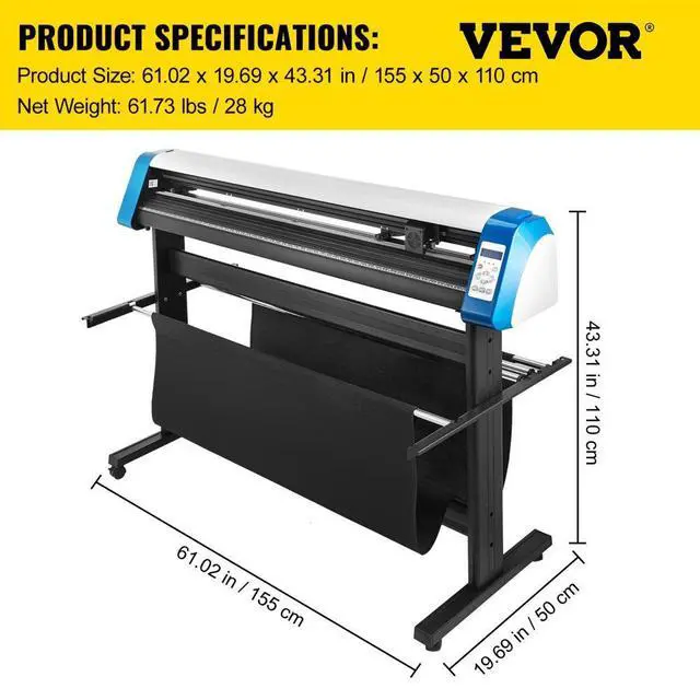 Alt view image 8 of 8 - VEVOR 53" Vinyl Cutter Plotter Sign Cutting Machine Optical Eye Signmaster