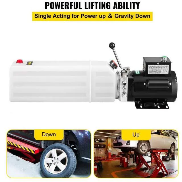 Alt view image 4 of 8 - VEVOR 6l Car Lift Hydraulic Power Unit Pack 220v 3hp S3 Auto Universal