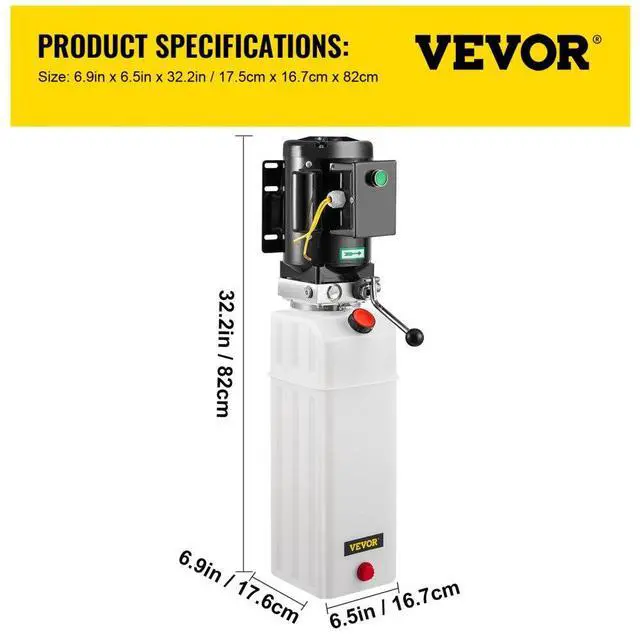 Alt view image 8 of 8 - VEVOR 6l Car Lift Hydraulic Power Unit Pack 220v 3hp S3 Auto Universal