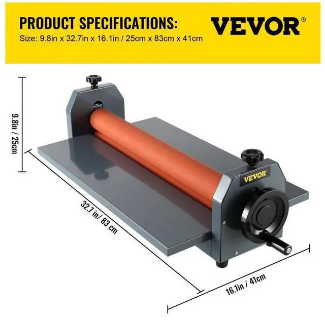 Alt view image 10 of 12 - VEVOR 25.5" 650MM Manual Cold Roll Laminator Laminating Machine