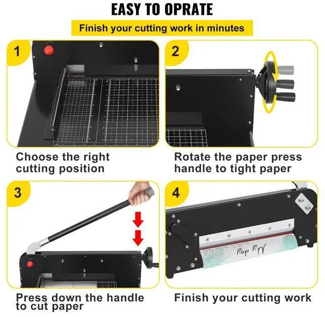 Alt view image 8 of 9 - VEVOR 12" A4 Width Guillotine Paper Cutter Heavy Duty Stack Paper Trimmer
