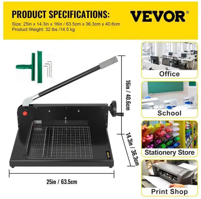 Alt view image 9 of 9 - VEVOR 12" A4 Width Guillotine Paper Cutter Heavy Duty Stack Paper Trimmer