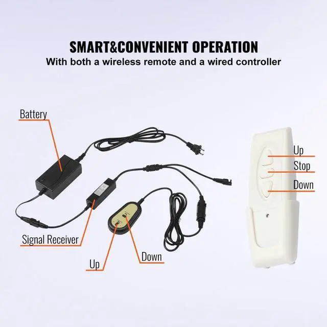 Alt view image 7 of 9 - VEVOR 20" Motorized Tv Lift Bracket With Remote Controller For 14-32" Tvs 500mm