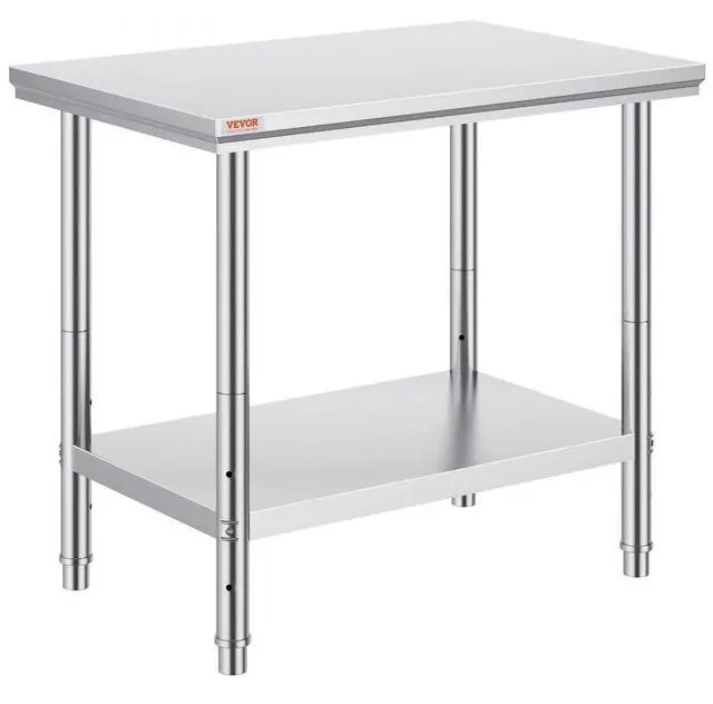 Alt view image 2 of 8 - 24" X 36" Stainless Steel Kitchen Work Table Commercial Restaurant Table