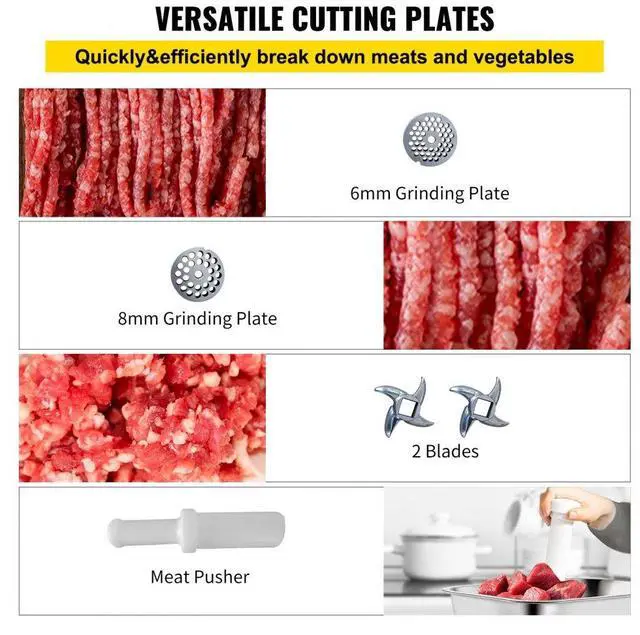 Alt view image 11 of 12 - VEVOR 550lbs/h Electric Meat Grinder 1.5hp Commercial Sausage Stuffer Filler