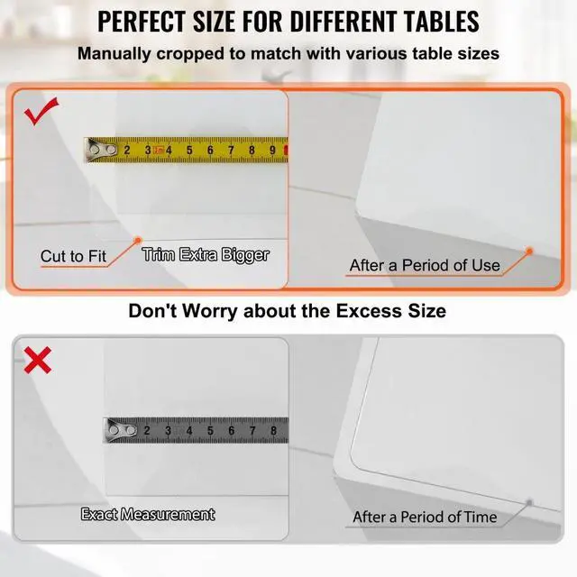 Alt view image 9 of 11 - VEVOR Pvc Tablecloth Protector Table Cover 46" X 96" Desk Pad Soft Glass Desk Top