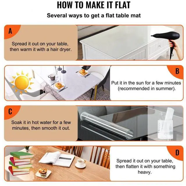 Alt view image 10 of 11 - VEVOR Pvc Tablecloth Protector Table Cover 46" X 96" Desk Pad Soft Glass Desk Top