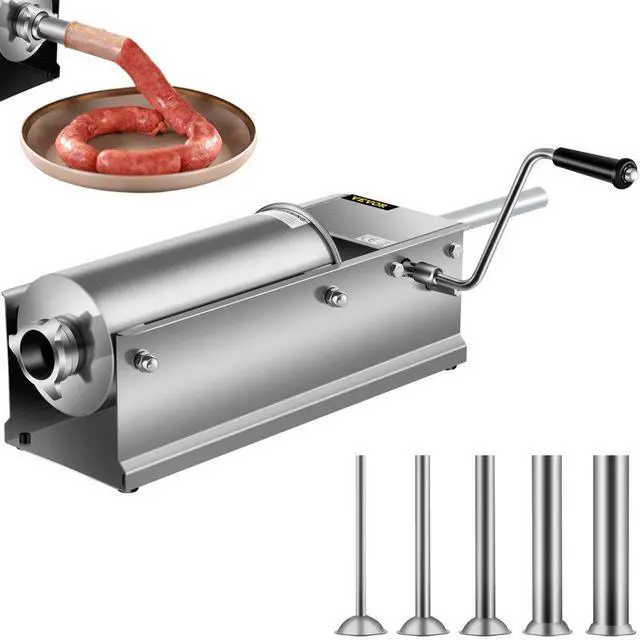 Alt view image 7 of 13 - Horizontal Sausage Stuffer Manual Sausage Stuffing Machine 5l Stainless Steel