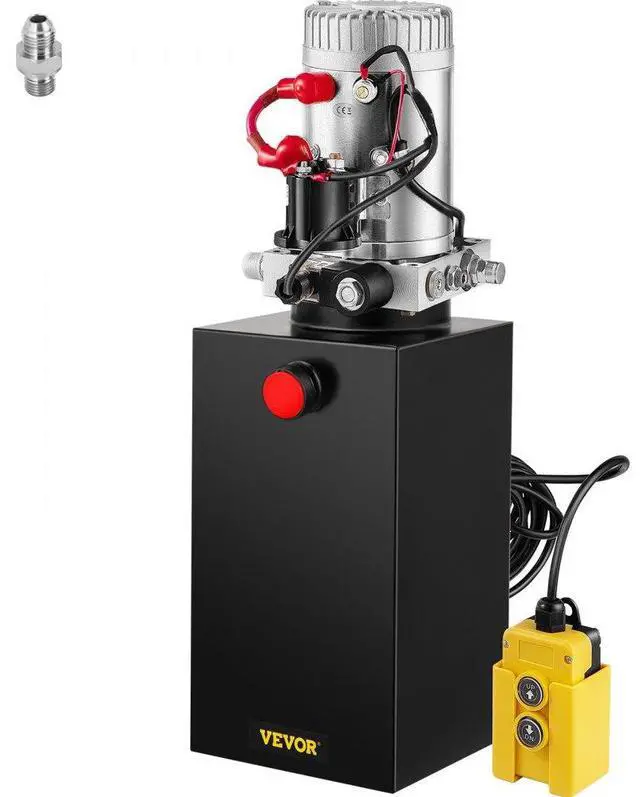 Alt view image 2 of 8 - VEVOR 10 Quart Single Acting Hydraulic Pump Dump Trailer Iron Crane Car