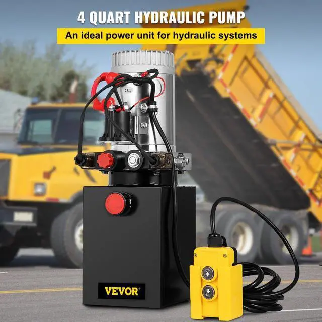 Alt view image 3 of 8 - VEVOR 4 Quart Double Acting Hydraulic Pump Dump Trailer Control Kit Car Power Unit