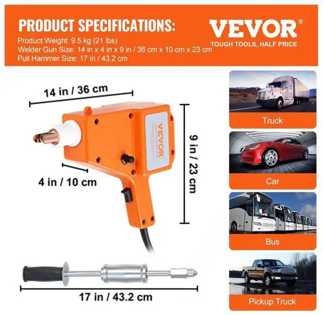 Alt view image 7 of 7 - Stud Welder Starter Spot Puller Hammer Dent Remove Auto Repair Tool