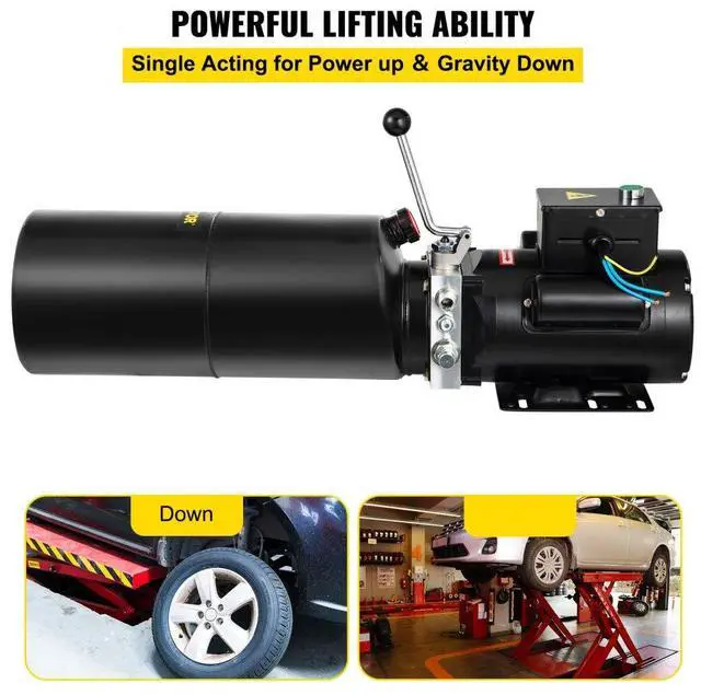 Alt view image 4 of 8 - VEVOR 110v Car Lift Hydraulic Power Unit Auto Lifts Hydraulic Pump 2.64gal Automotive