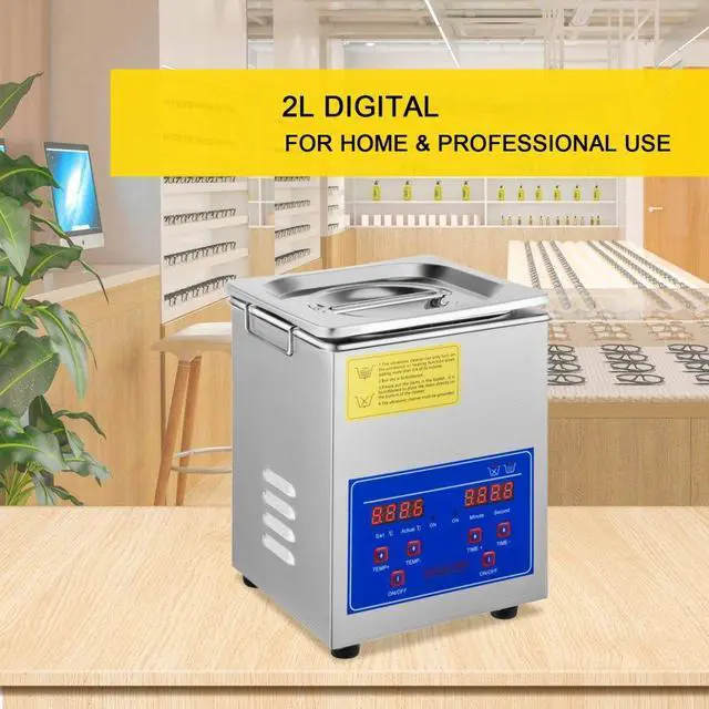 Alt view image 4 of 9 - VEVOR Ultrasonic Cleaner 2L Stainless Steel Digital Jewerly Lab Cleaner w/ Timer