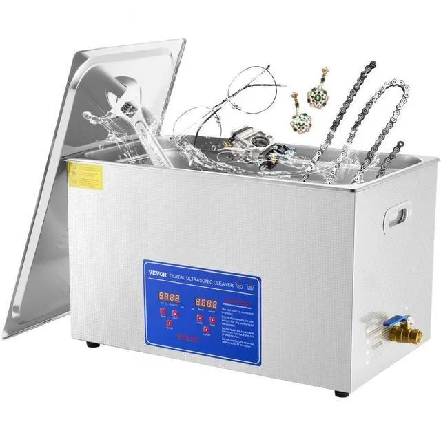 Alt view image 3 of 9 - VEVOR New 30L Ultrasonic Cleaner Stainless Steel Industry Heated Heater w/Timer