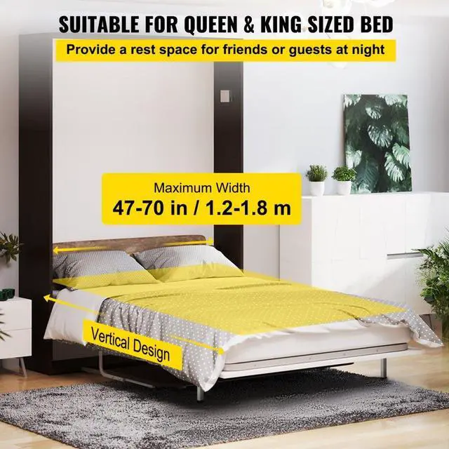 Alt view image 5 of 8 - VEVOR Murphy Wall Bed Springs Mechanism Hardware Kit White Durable King Or Queen Size