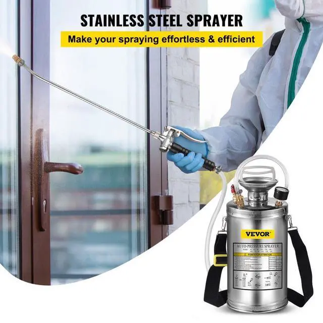 Alt view image 4 of 9 - VEVOR 1.5 Gal. Industrial Contractor Stainless Steel Concrete Sprayer Garden