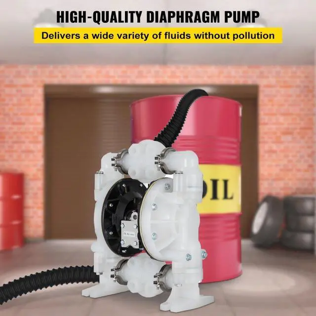 Alt view image 3 of 8 - VEVOR Iin Box Double Diaphragm Air Poly Pump Chemical Industrial 1 Inch