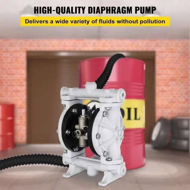 Alt view image 3 of 8 - VEVOR Air-Operated Double Diaphragm Pump 1/2"Inlet Outlet Petroleum Fluid 13GPM 100PSI