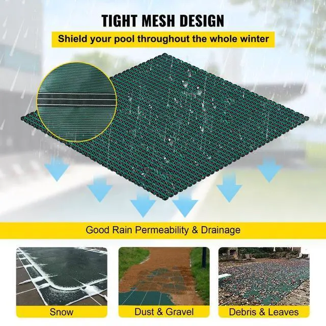 Alt view image 7 of 8 - VEVOR Swimming Pool Safety Cover Inground 18x42ft, Rectangle Safety Pool Cover