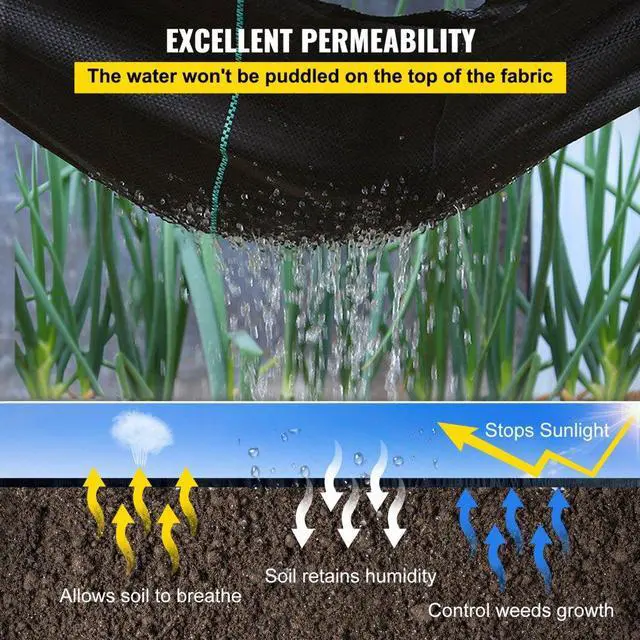 Alt view image 5 of 8 - VEVOR 20 Year 6'x 250' Weed-barrier Landscape Fabric 4.1-ounce Polypropylene Fabric