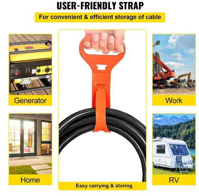 Alt view image 8 of 9 - VEVOR 25ft 50a 8/3 Welder Extension Cord 6-50p/6-50r -40°c To 90°c Outdoor Popular
