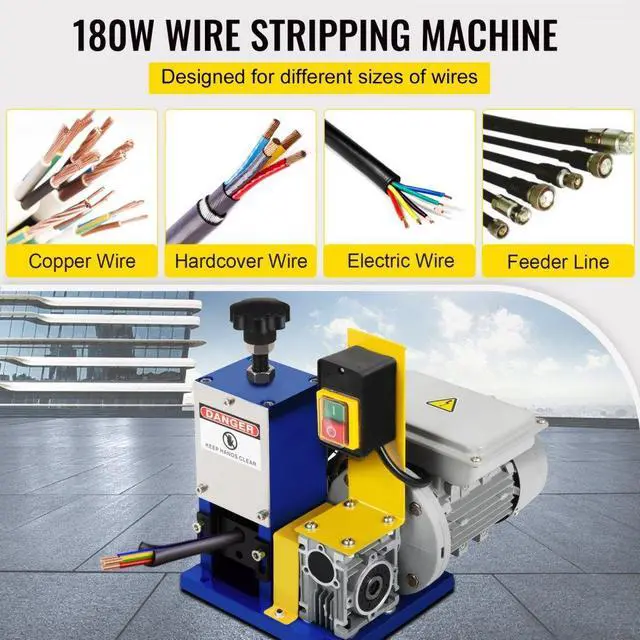 Alt view image 11 of 16 - VEVOR Electric Powered Wire Stripping Machine Cable Stripper Metal Recycle 1/4HP