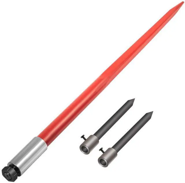 Alt view image 2 of 8 - VEVOR 49" 3000 lbs Hay Bale Spear & 2 Stabilizers Tach Bobcat Conus 2 Spike Skid