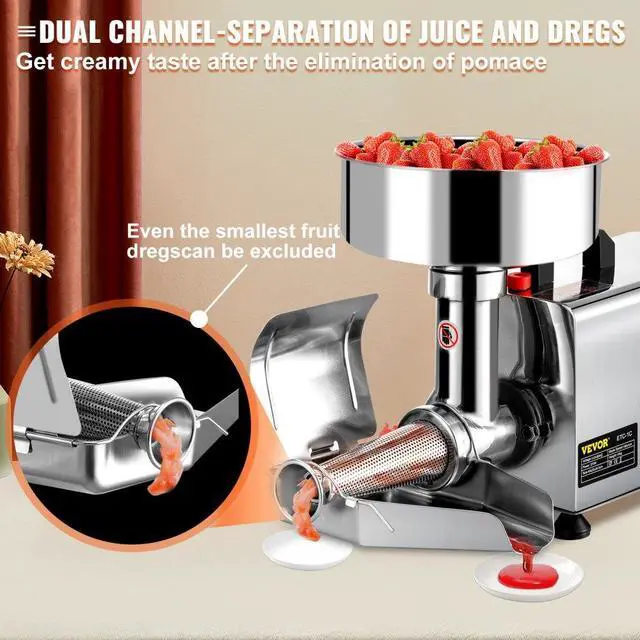 Alt view image 4 of 8 - VEVOR Electric Tomato Strainer Tomato Milling Machine Stainless Steel Tomato Grinder