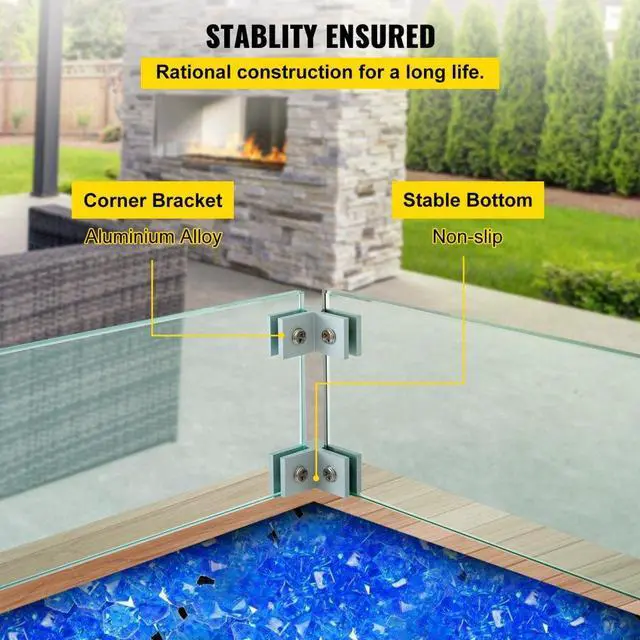 Alt view image 10 of 12 - VEVOR Fire Pit Wind Flame Guard 30 X 13.6 Windscreen Fencing Tempered Glass 8 Mm