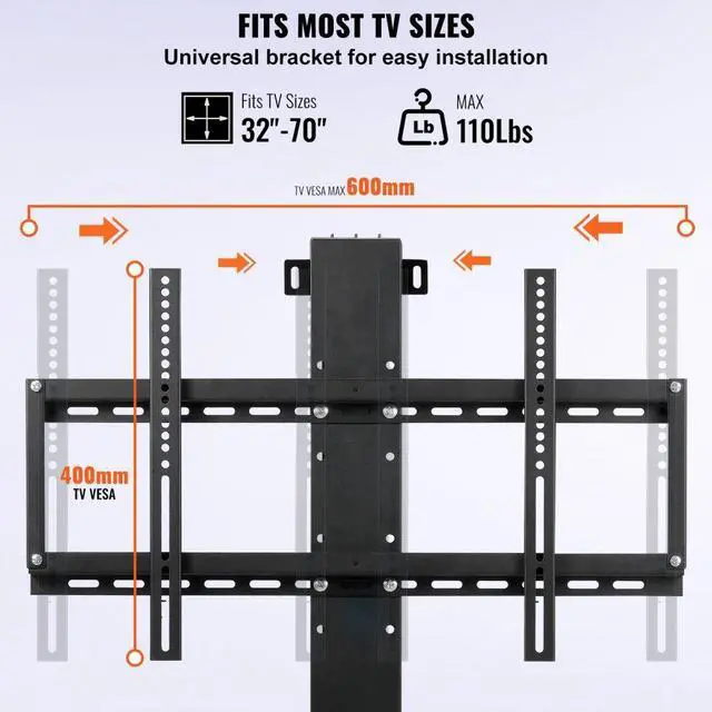 Alt view image 4 of 7 - VEVOR Motorized TV Lift Stroke Length 31 Inches Motorized TV Mount Fit for Max.60 Inch TV Lift with Remote Control Height Adjustable 42-73 Inch,Load Capacity 132 Lbs