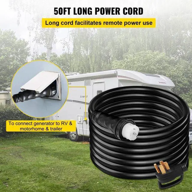 Alt view image 5 of 8 - VEVOR 50ft Generator Power Cord 50-amp 125/250-volt 14-50p To Cs6364 Locking Connector