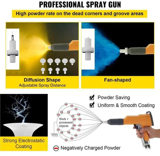 Alt view image 5 of 8 - VEVOR Powder Coating System Machine W/ Tank Spray Paint System 550g/min Wx-101 Diy
