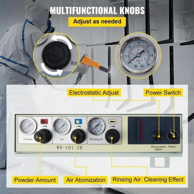 Alt view image 4 of 8 - VEVOR Powder Coating System Machine W/ Tank Spray Paint System 550g/min Wx-101 Diy