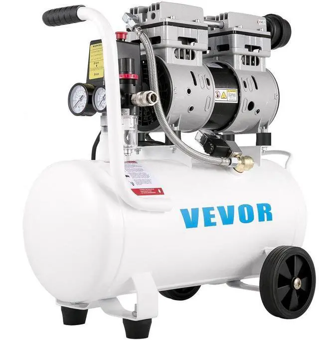 Alt view image 2 of 8 - VEVOR Oil Free Air Compressor Air Inflator 750W w/6.6 Gallon Tank Ultra Quiet